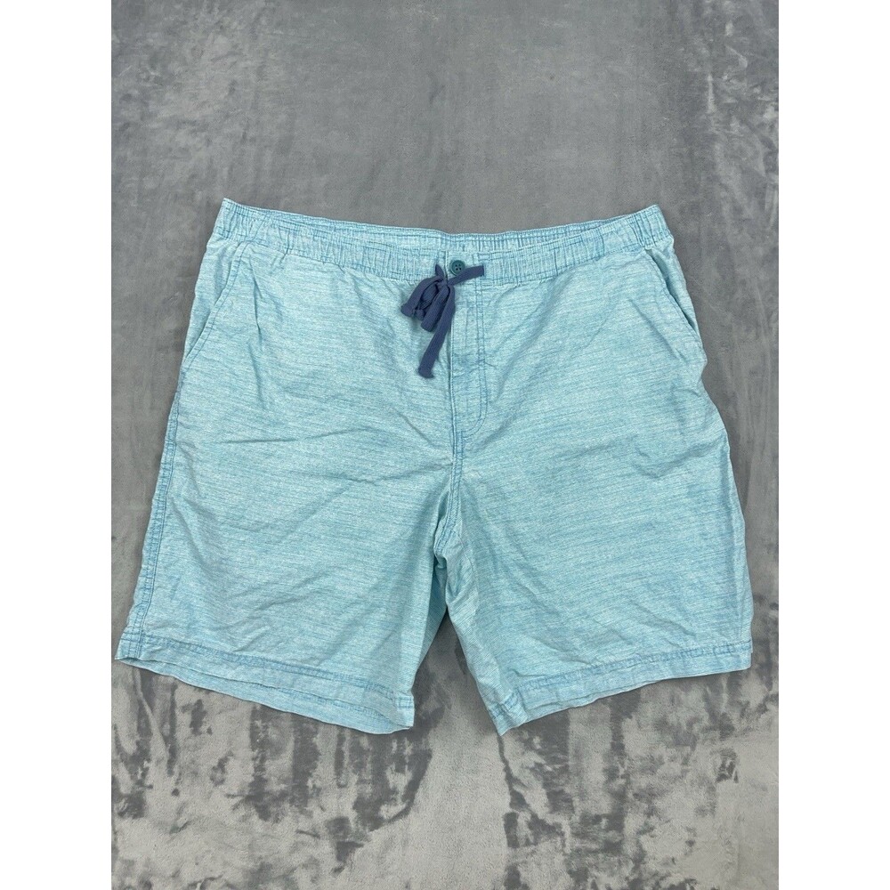 Izod Saltwater Shorts Mens Size 38 Blue Striped Drawstring 8.5" Inseam Casual
